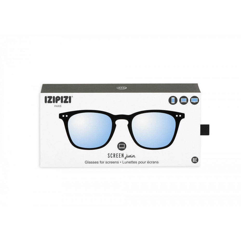 IZIPIZI Screen Junior #E Black Soft eyeglasses with blue mirrored lenses