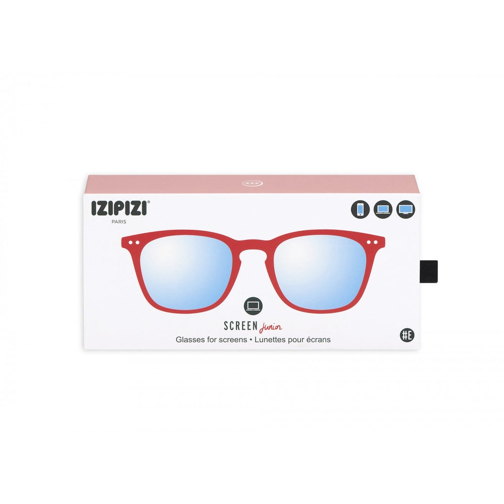 IZIPIZI Screen Junior #E red kids' eyeglasses with blue mirrored lenses for screens