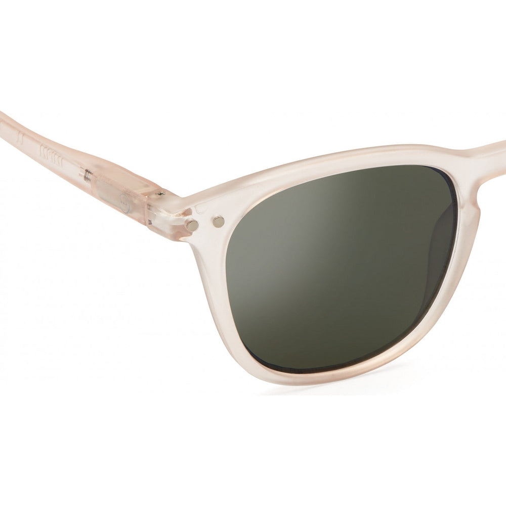 IZIPIZI Sun Junior sunglasses #E Rose Quartz, pink translucent frame with dark lenses
