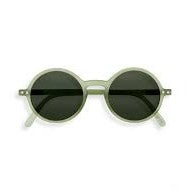 IZIPIZI Sun Junior #G Peppermint round kids sunglasses with mint frames and dark lenses