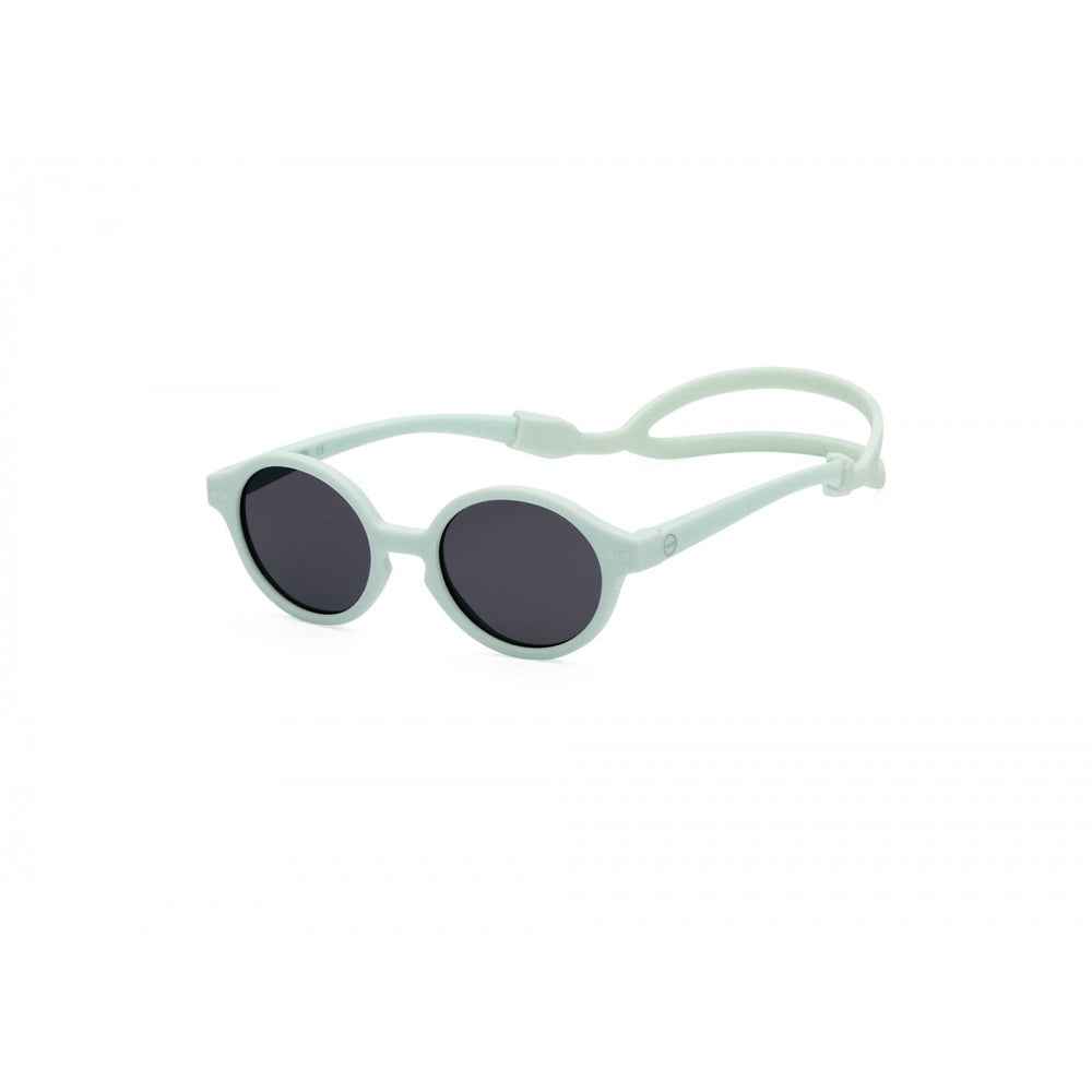 Izipizi Baby sunglasses in sky blue with round gray lenses for infants.