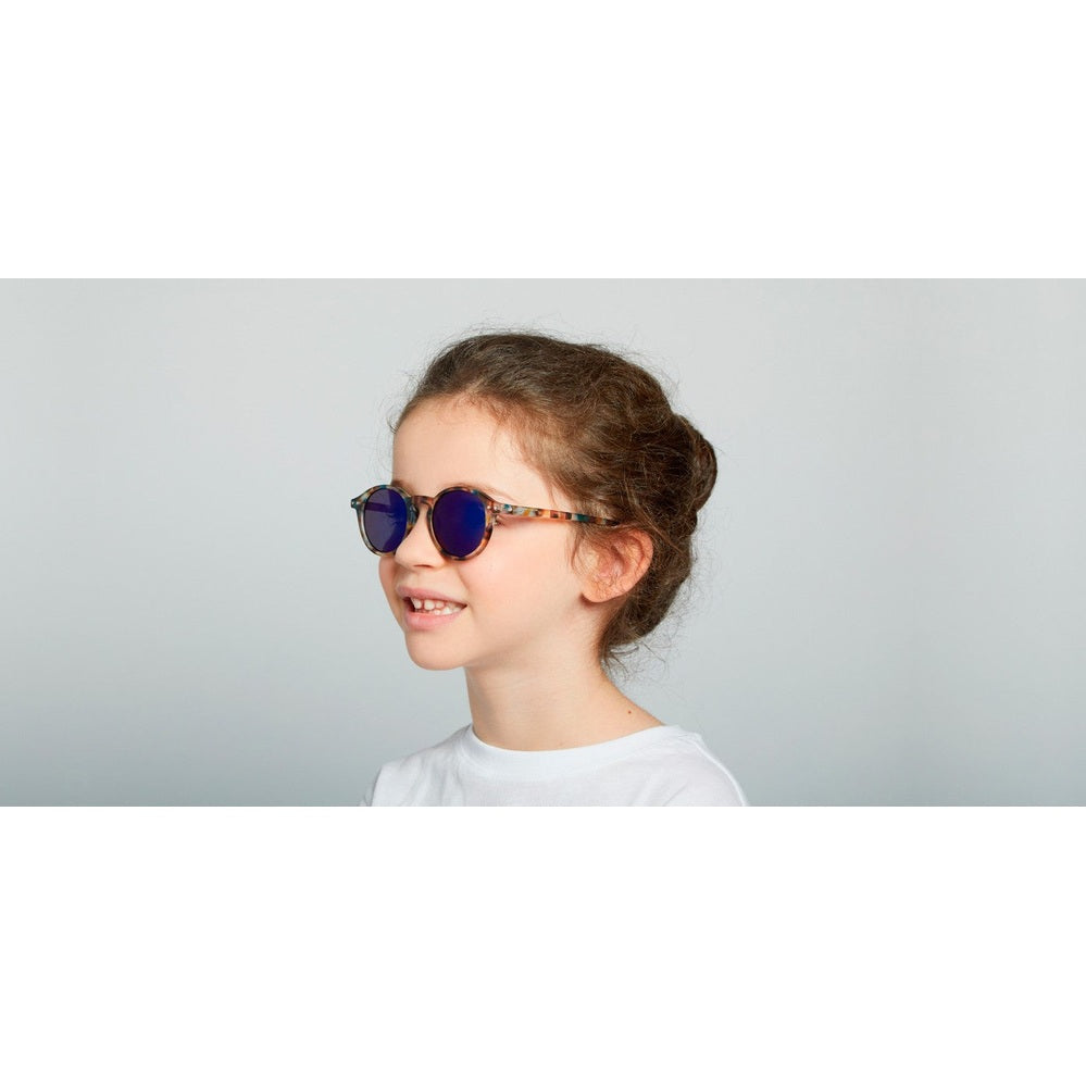 IZIPIZI Junior #D blue tortoise sunglasses with mirrored lenses for kids