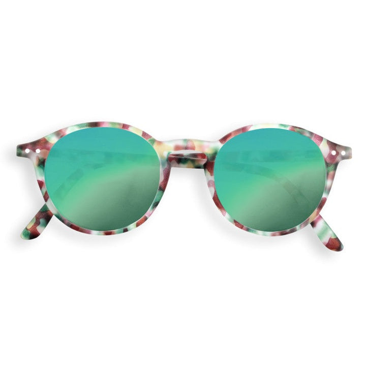 IZIPIZI Junior sunglasses #D Green tortoise frame with green mirror lenses
