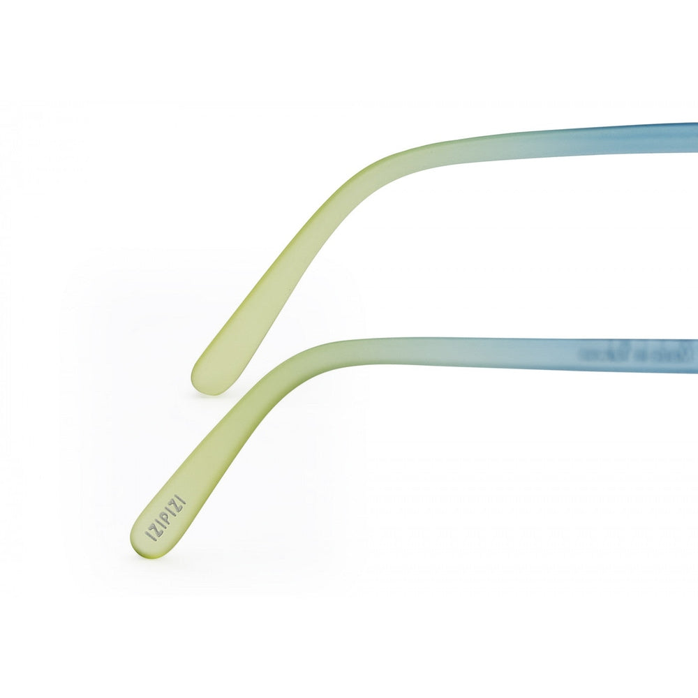 IZIPIZI Junior Sunglasses #E Blue Mirage with gradient green and blue temples