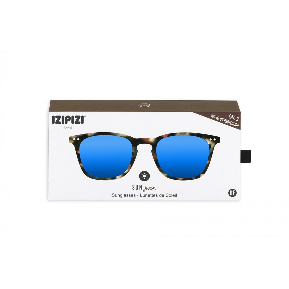 IZIPIZI Sunglasses Junior #E tortoise frame with blue mirrored lenses