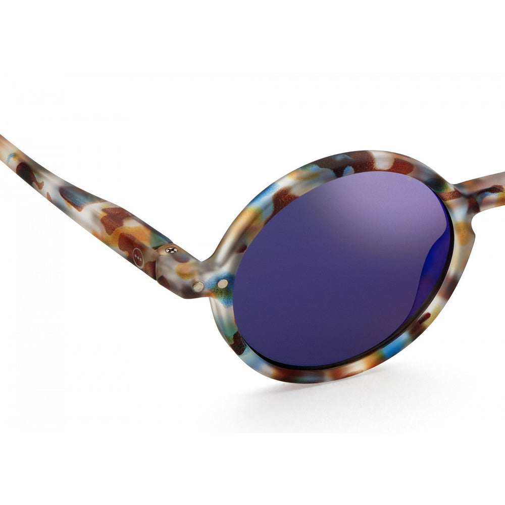 IZIPIZI Junior #G sunglasses by IZIPIZI — blue tortoise frame with blue mirror lenses