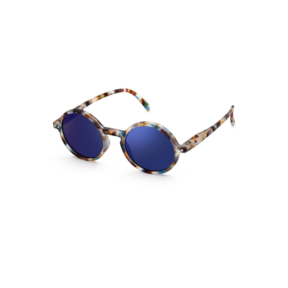 IZIPIZI Junior #G sunglasses, blue tortoise frame with blue mirror lenses