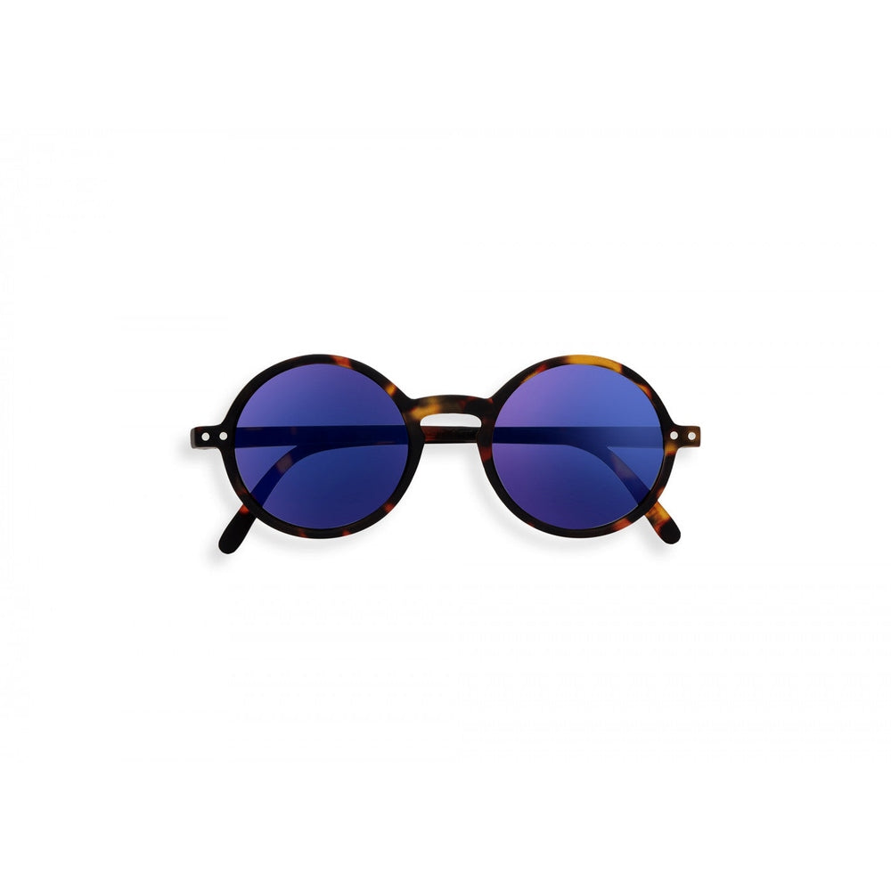 IZIPIZI Junior G tortoise round sunglasses with blue mirror lenses