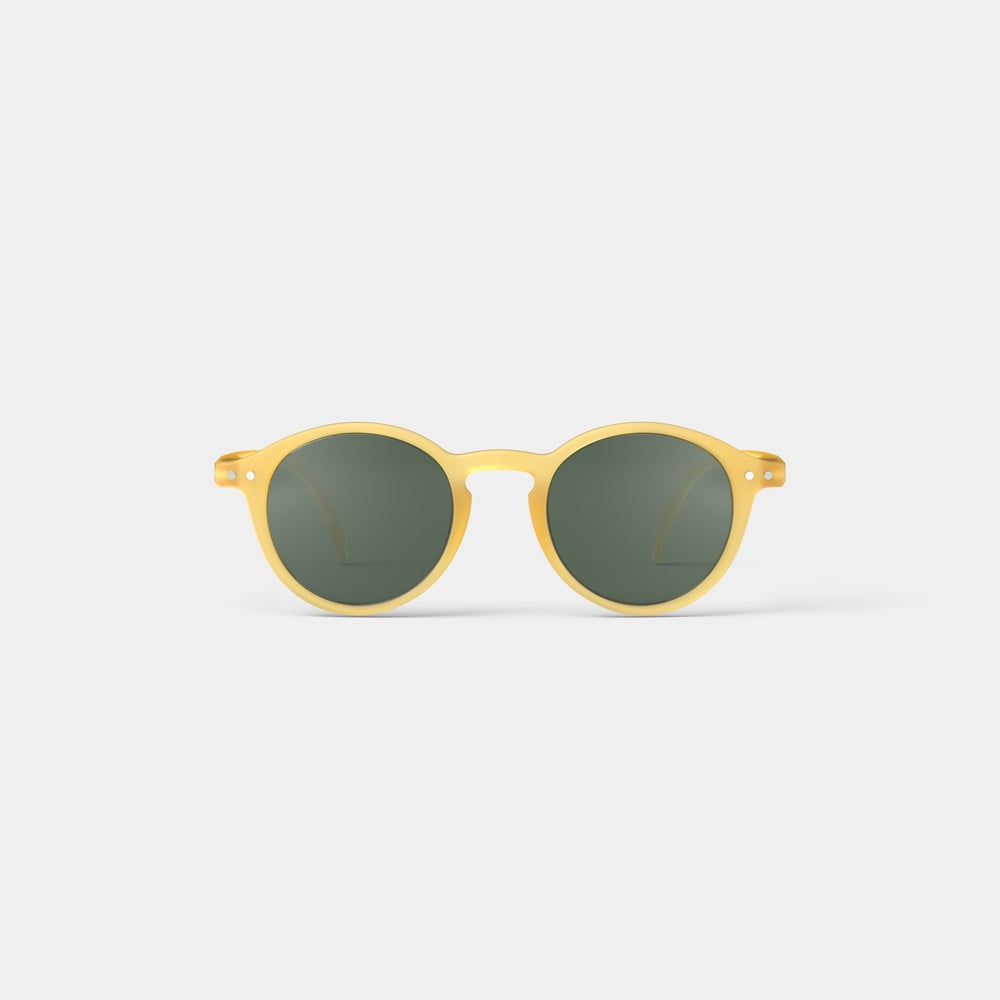 Izipizi Junior Sunglasses #G yellow honey frame with green lenses