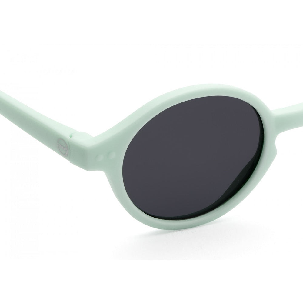 IZIPIZI Kids Sky Blue sunglasses with mint round frame and dark lenses