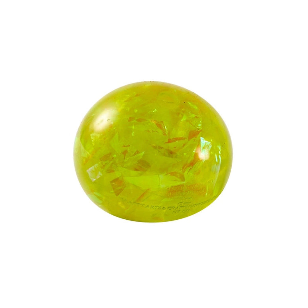 Yellow glass bead on a white background