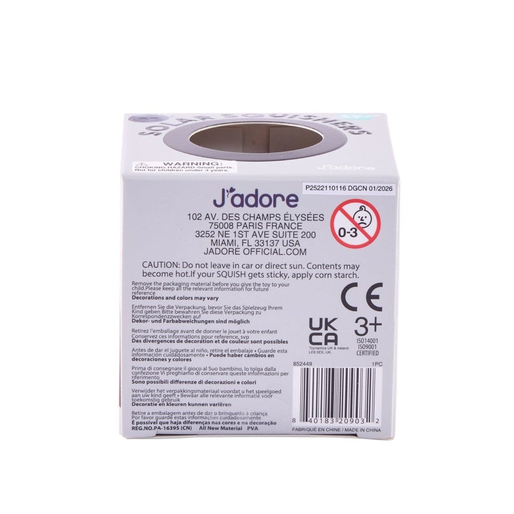 J'adore Solar Squishy Toy blue squish ball on white background view 26