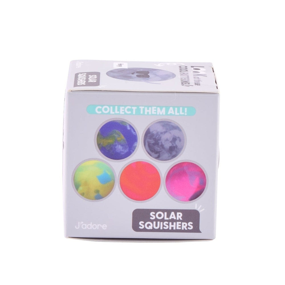 J'adore Solar Squishy Toy pink squish ball on white background view 34