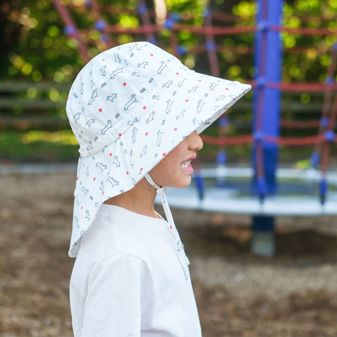 Jan & Jul Cotton Xplorer Hat - Dachshund child wearing side view