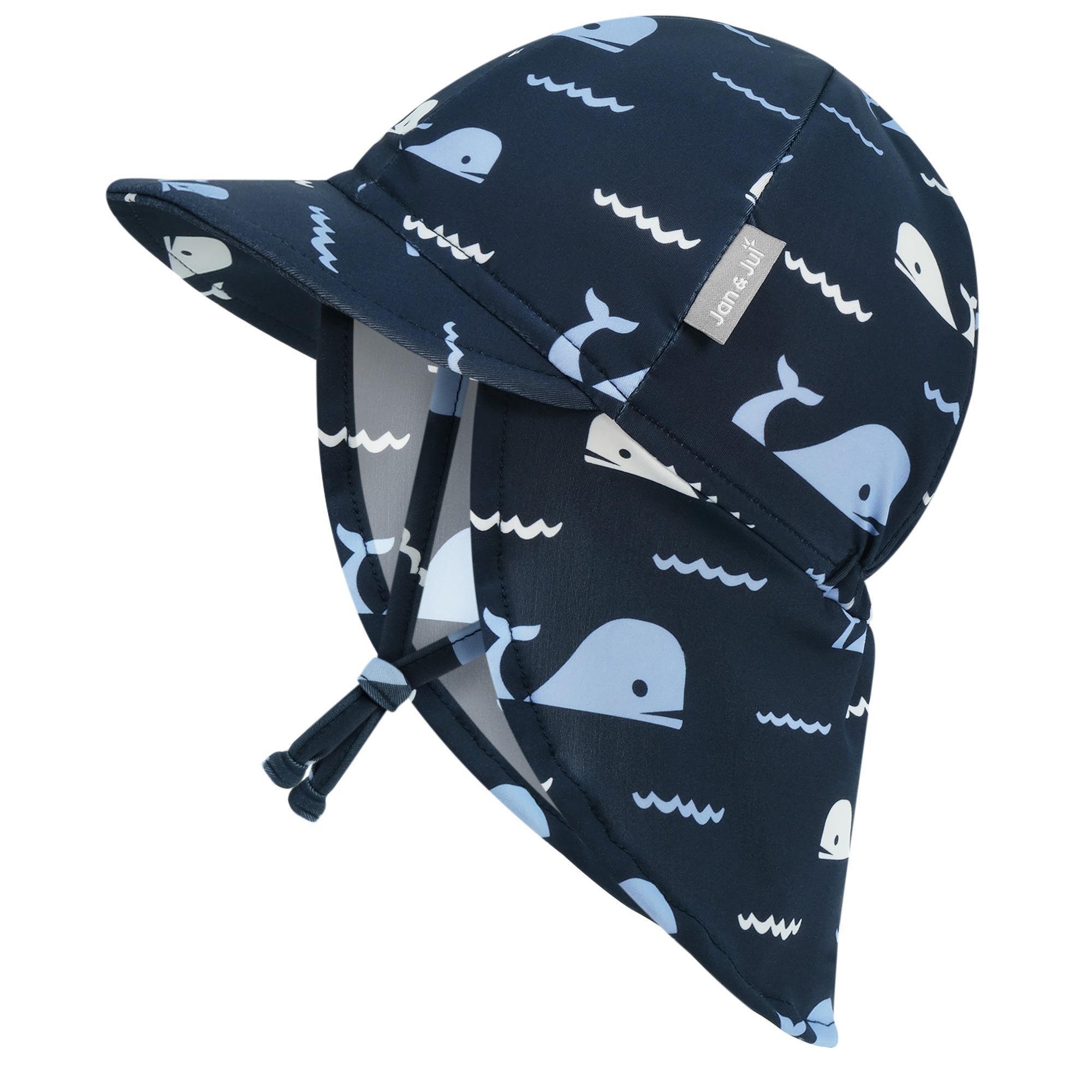 Jan & Jul UV Baby Cap - UV Quick Dry - Navy Whale Tales