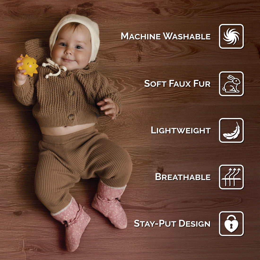 Jan & Jul Baby Stay-Put Winter Booties - official construction and comfort feature guide