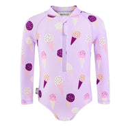 Jan & Jul Girls One Piece UV Swimsuit Lavender Ice Cream