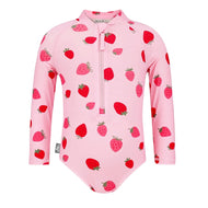 Jan & Jul Girls One Piece UV Swimsuit Pink Strawberry