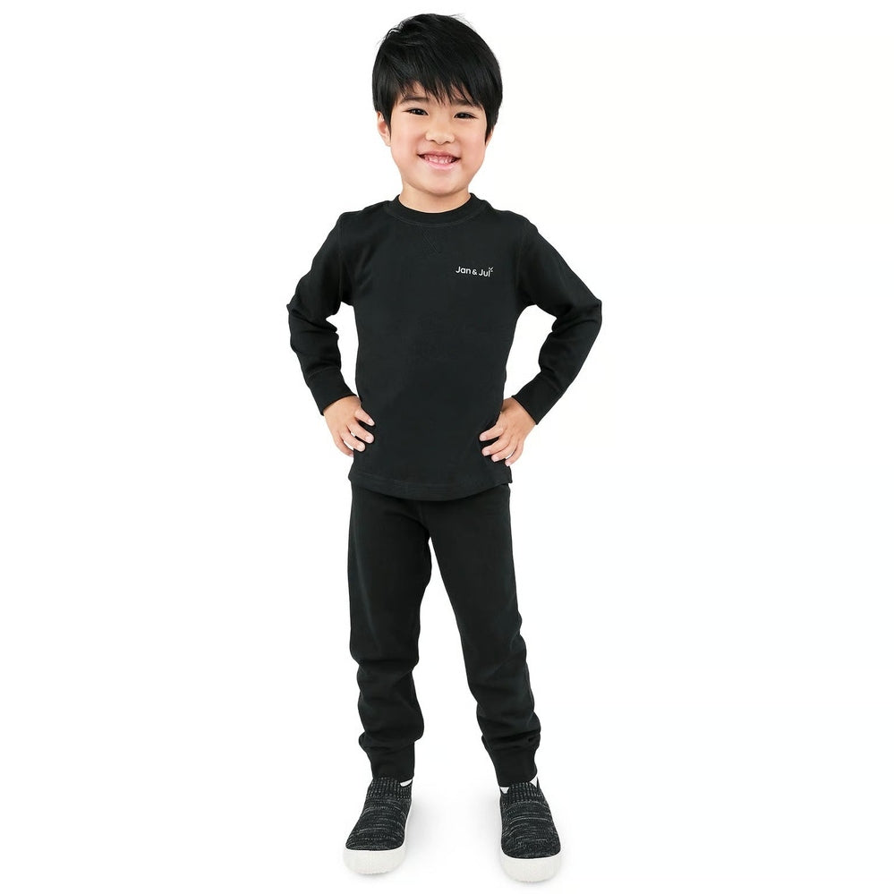 Jan & Jul Kids Cotton Blend Base Layer Tops Black