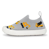 Jan & Jul Kids Graphic Slip-On Shoes - Grey Construction
