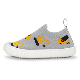 Jan & Jul Kids Graphic Slip-On Shoes - Grey Construction