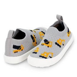 Jan & Jul Kids Graphic Slip-On Shoes - Grey Construction