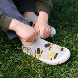 Jan & Jul Kids Graphic Slip-On Shoes - Grey Construction