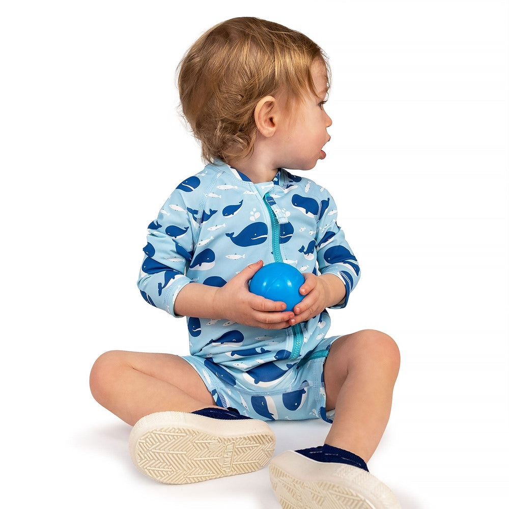 Jan & Jul Kids One Piece UV Sun Suit Blue Whale