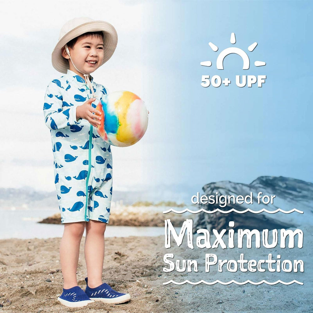 Jan & Jul Kids One Piece UV Sun Suit Blue Whale