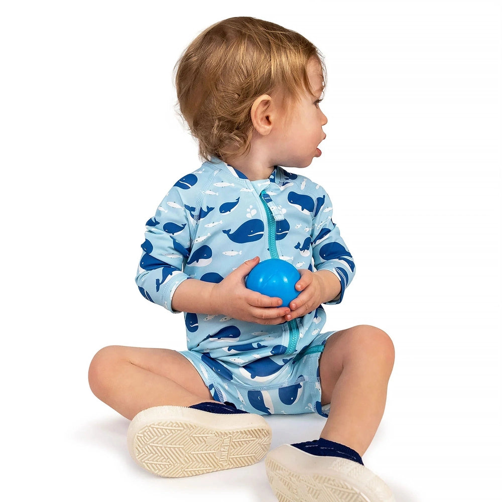 Jan & Jul Kids One Piece UV Sun Suit Blue Whale