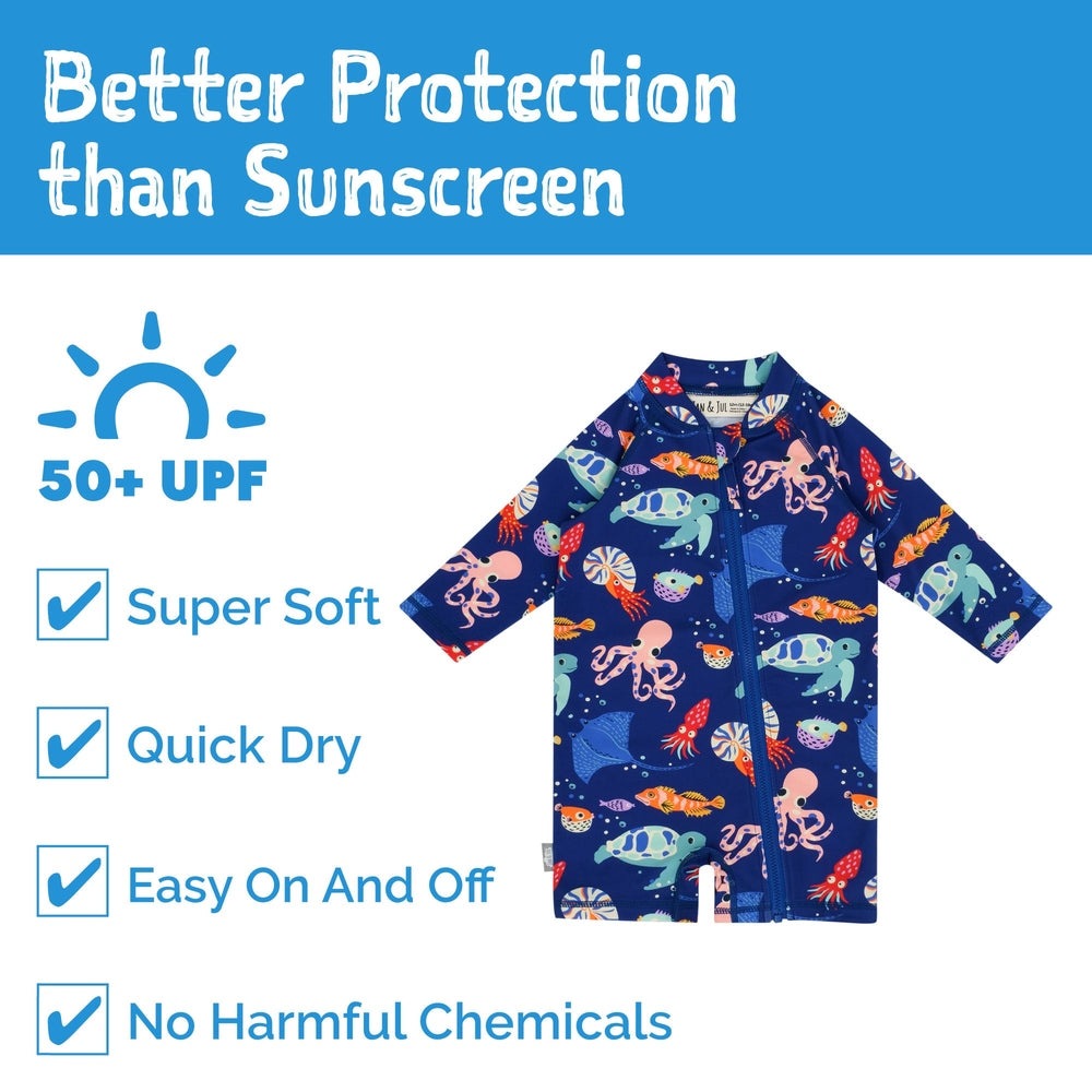 Jan & Jul Kids One Piece UV Sun Suit Sea Friends