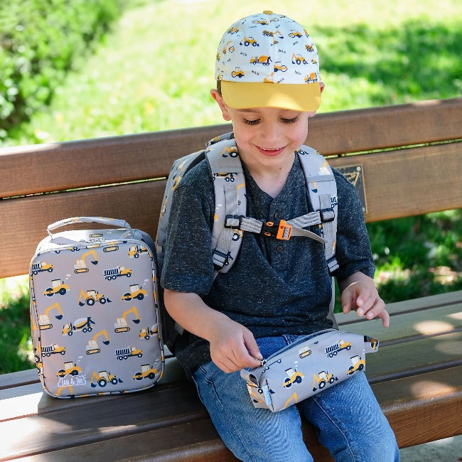 Jan & Jul Kids Pencil Case Grey Construction