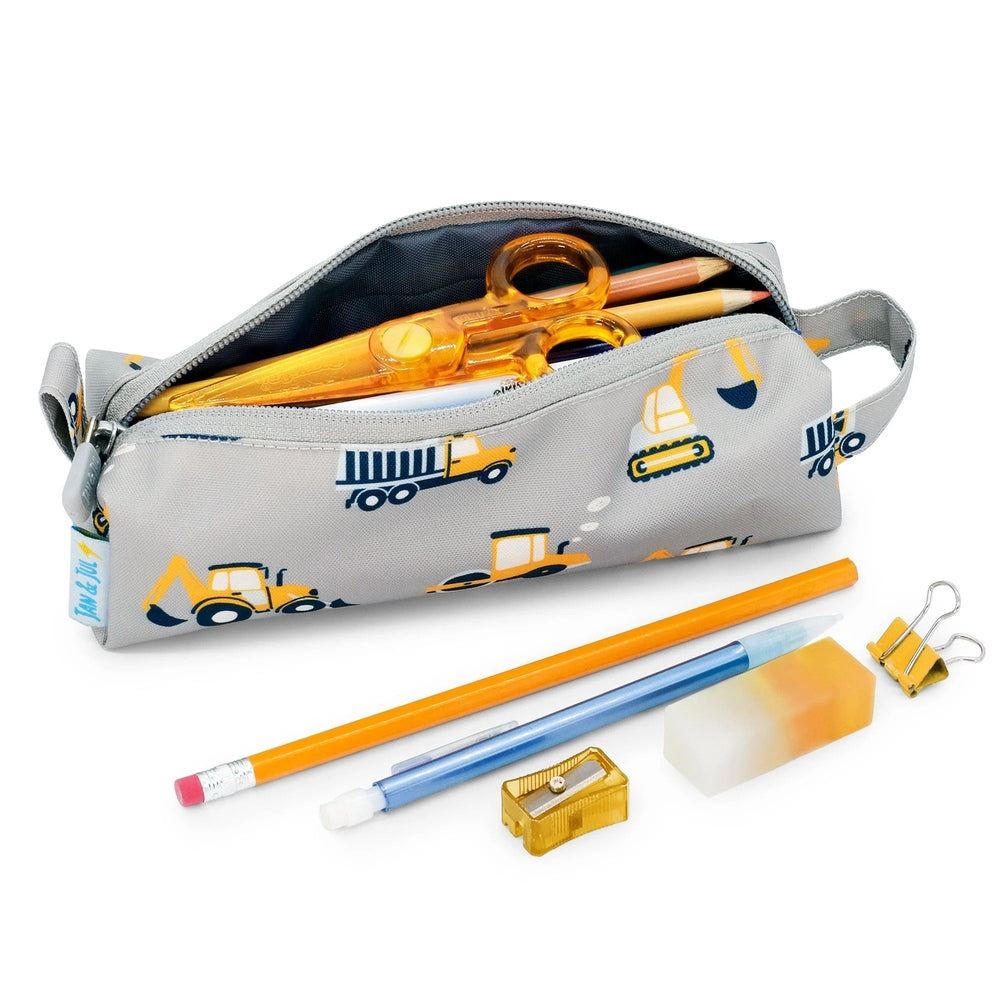 Jan & Jul Kids Pencil Case Grey Construction