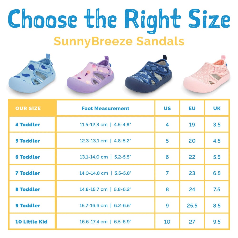JAN & JUL Sunnybreeze Sandals Pink Prairie toddler sandals, 4 colorways displayed