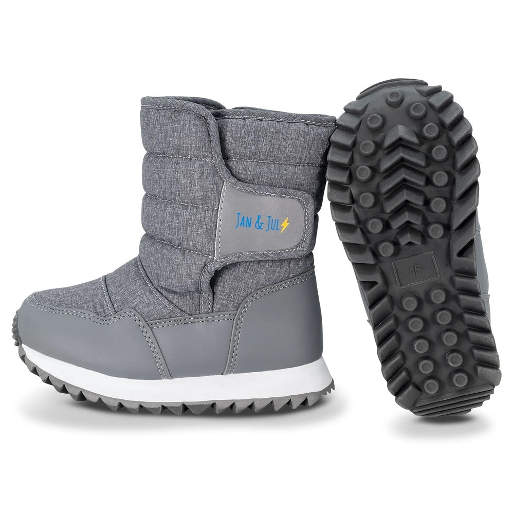 Jan & Jul Kids Tall Puffy Winter Boots Heather Grey