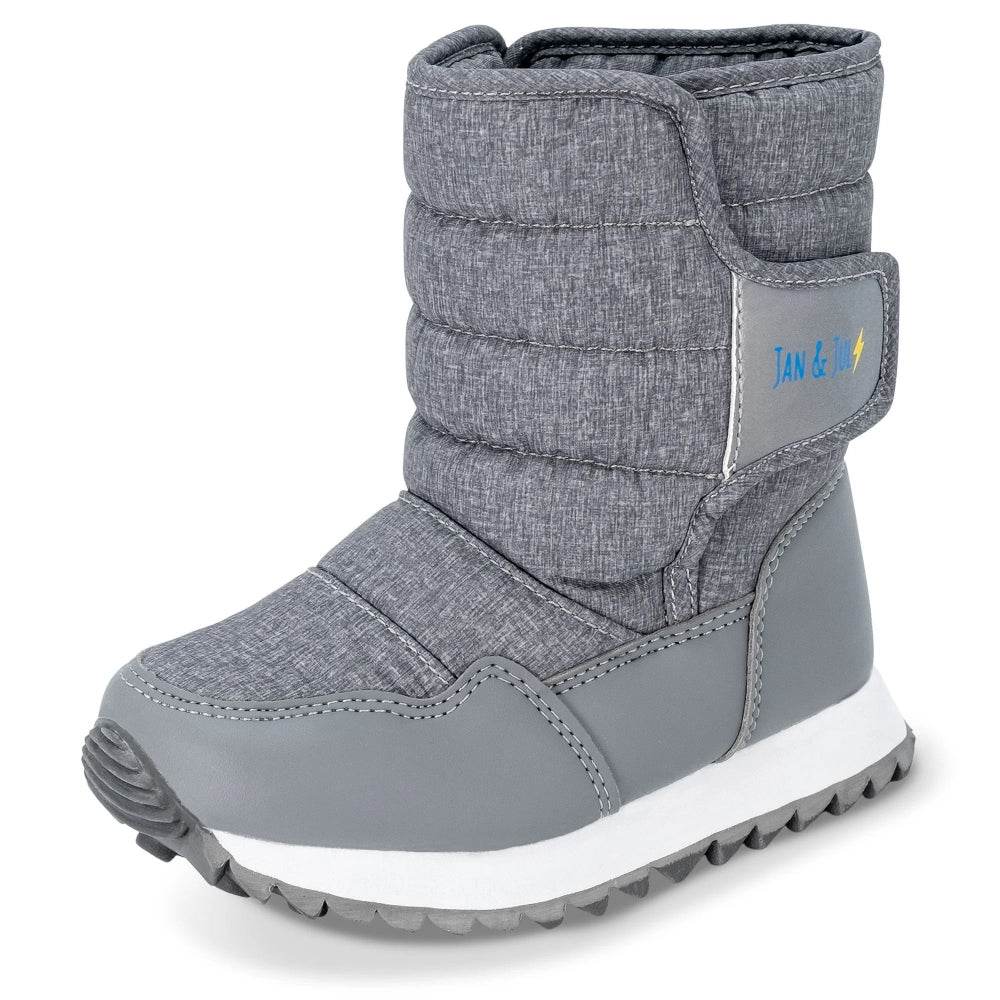 Jan & Jul Kids Tall Puffy Winter Boots Heather Grey
