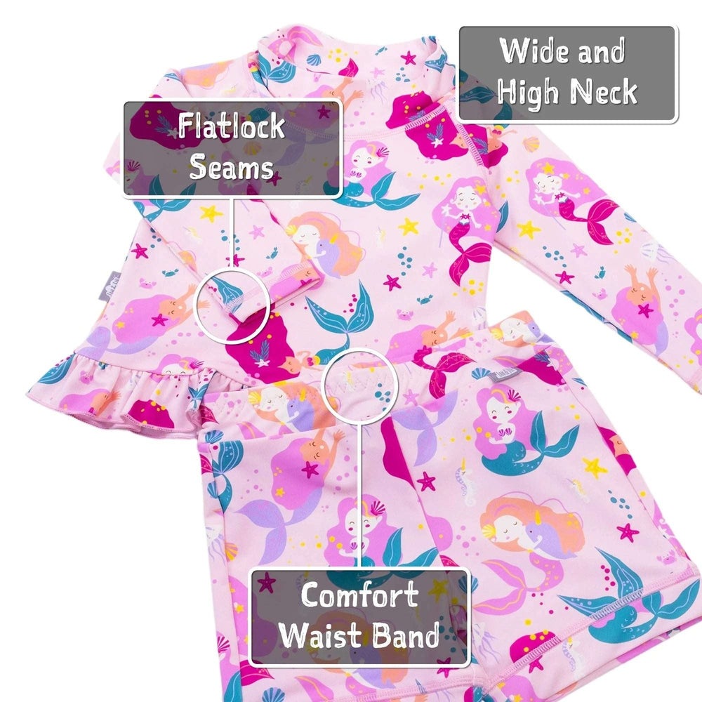 Jan & Jul Kids UV Rashguard Set Pink Mermaid