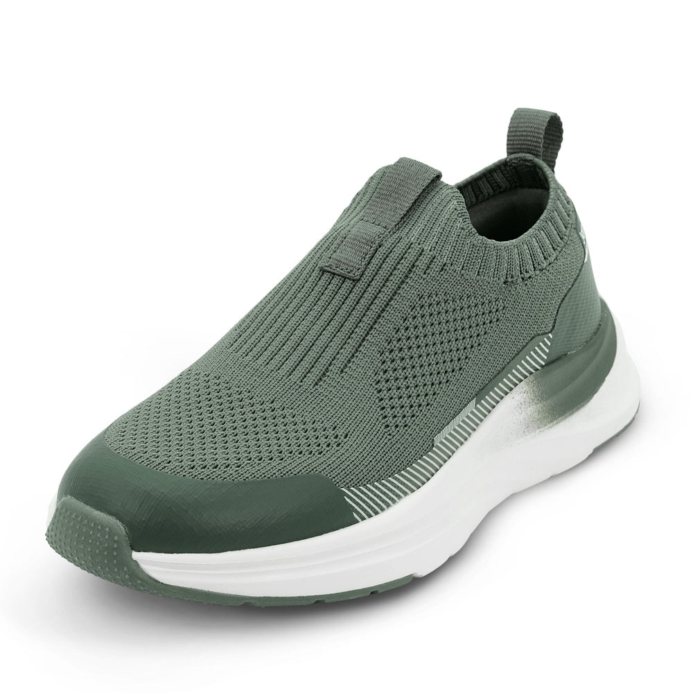 Jan & Jul Kids Urban Slip On Shoes Dark Sage Green front view