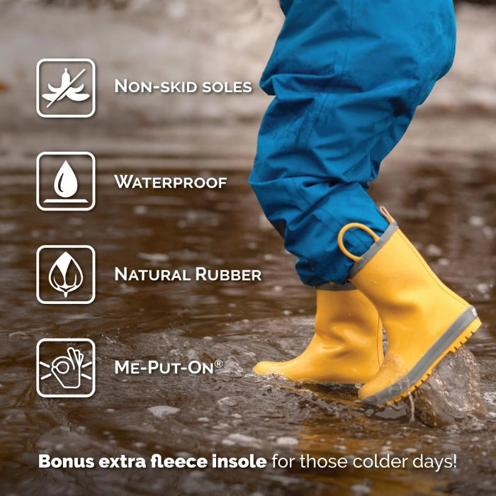 Jan & Jul Puddle Dry Rain Boots With Handle Big Trucks