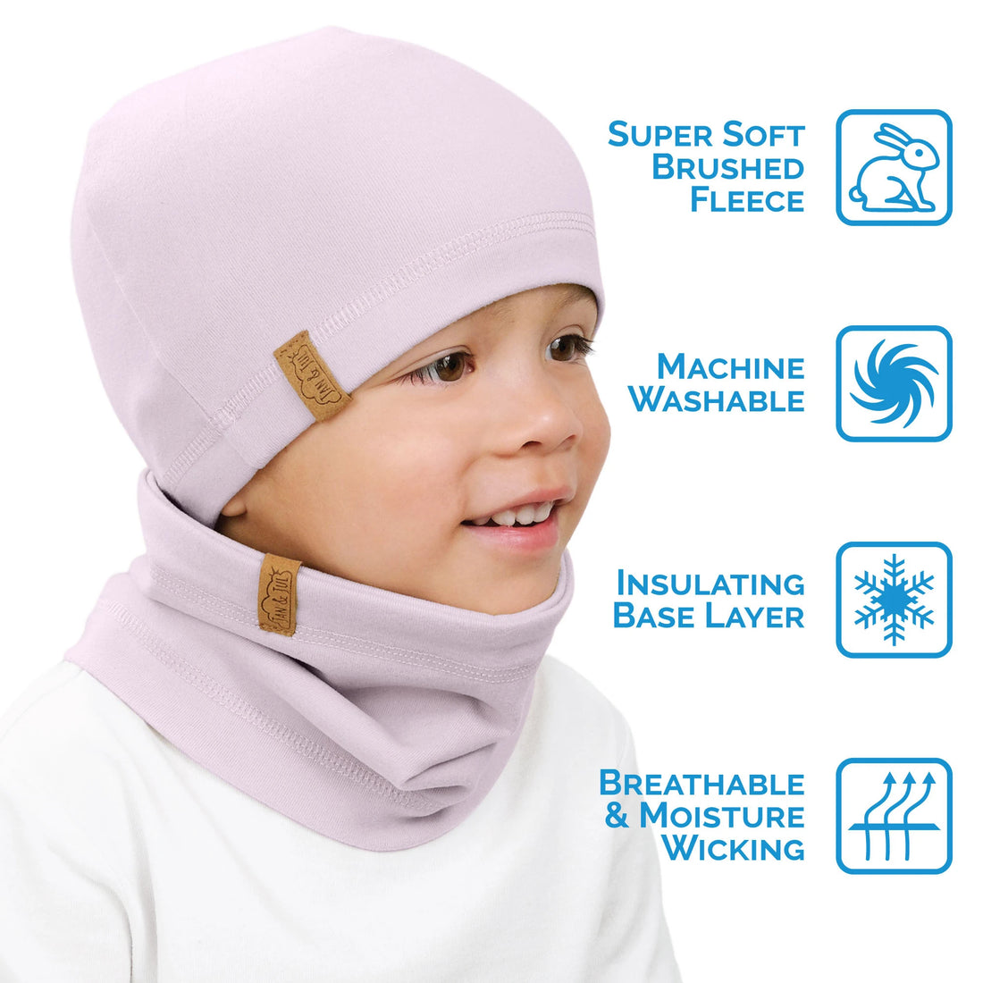 Jan & Jul Lilac Thermal Neck Warmer - official construction and comfort feature guide