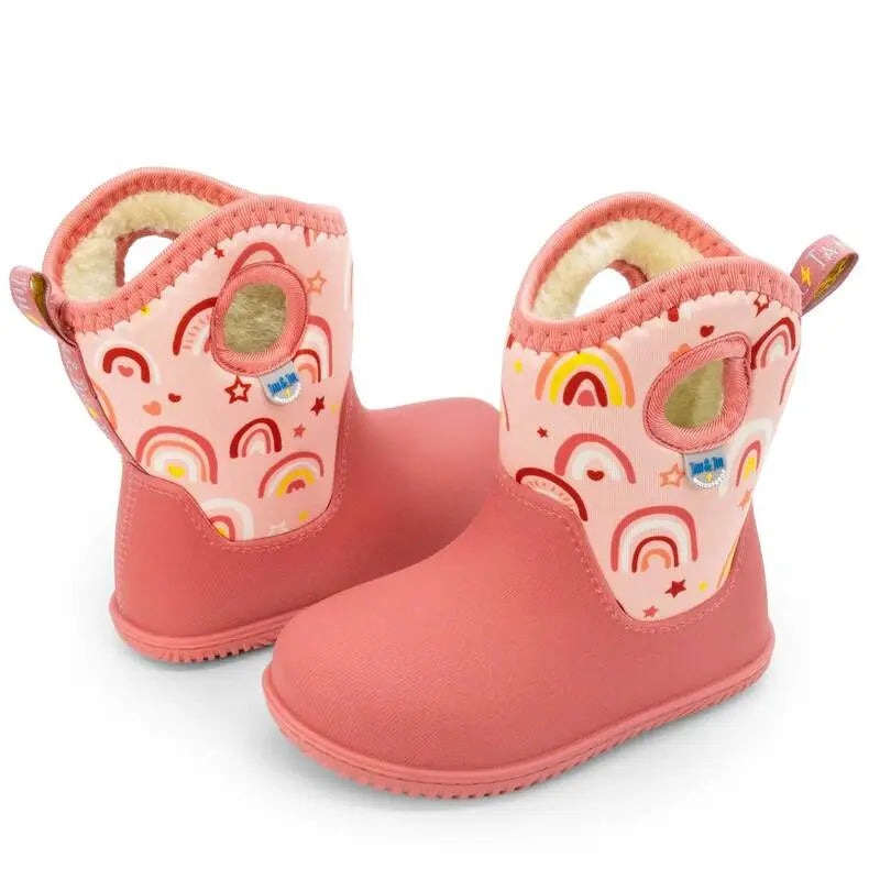 Jan & Jul Toasty Dry Lite Winter Boots Pink Rainbow