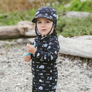Jan & Jul UV Baby Cap - UV Quick Dry - Navy Whale Tales