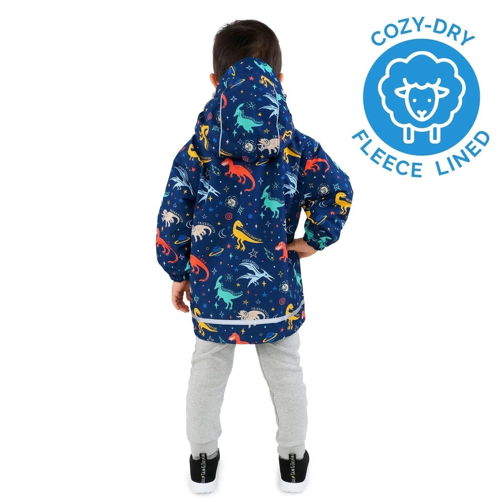 Jan & Jul Waterproof Cozy Dry Rain Jacket Space Dinos