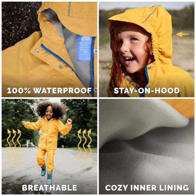 Jan & Jul Waterproof Cozy Dry Rain Jacket Wolf And Bear