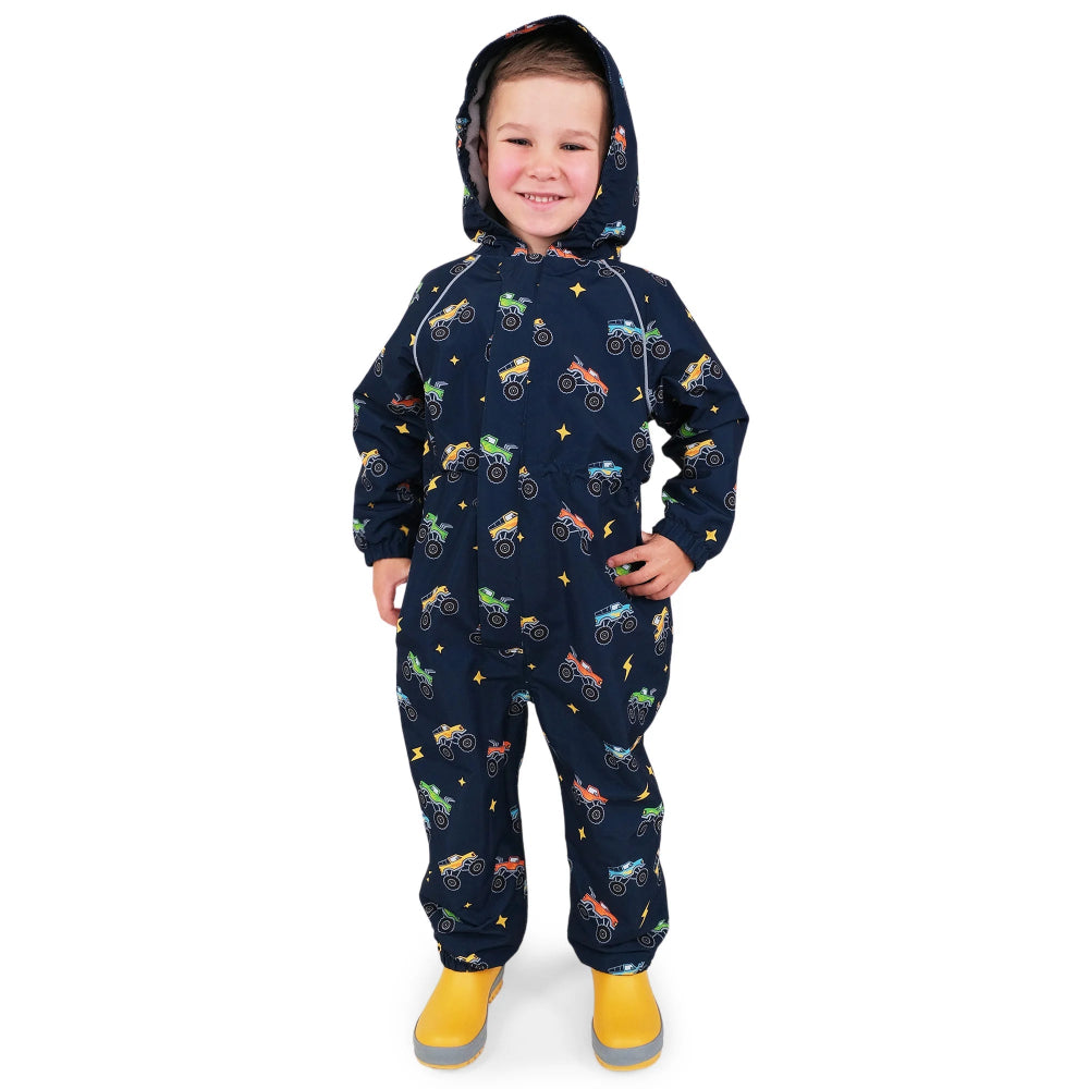 Jan & Jul Waterproof Cozy Dry Rain Suit Big Trucks