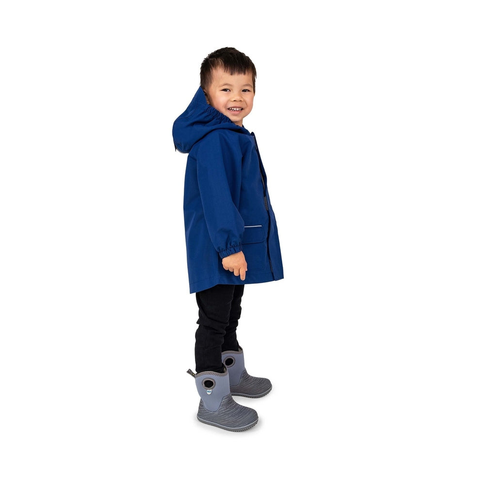 JAN & JUL kids' Nebula Blue waterproof puddle-dry rain jacket with hood