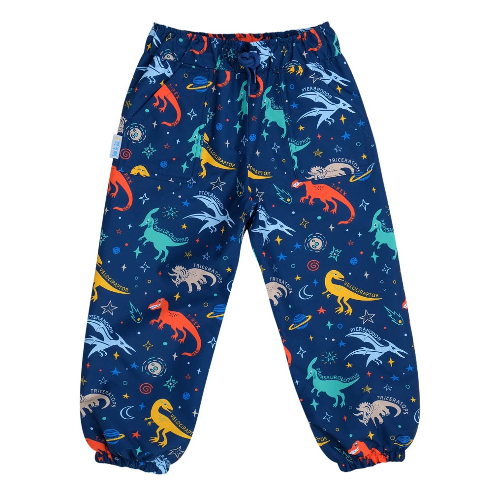 Jan & Jul Waterproof Puddle Dry Rain Pants Space Dinos