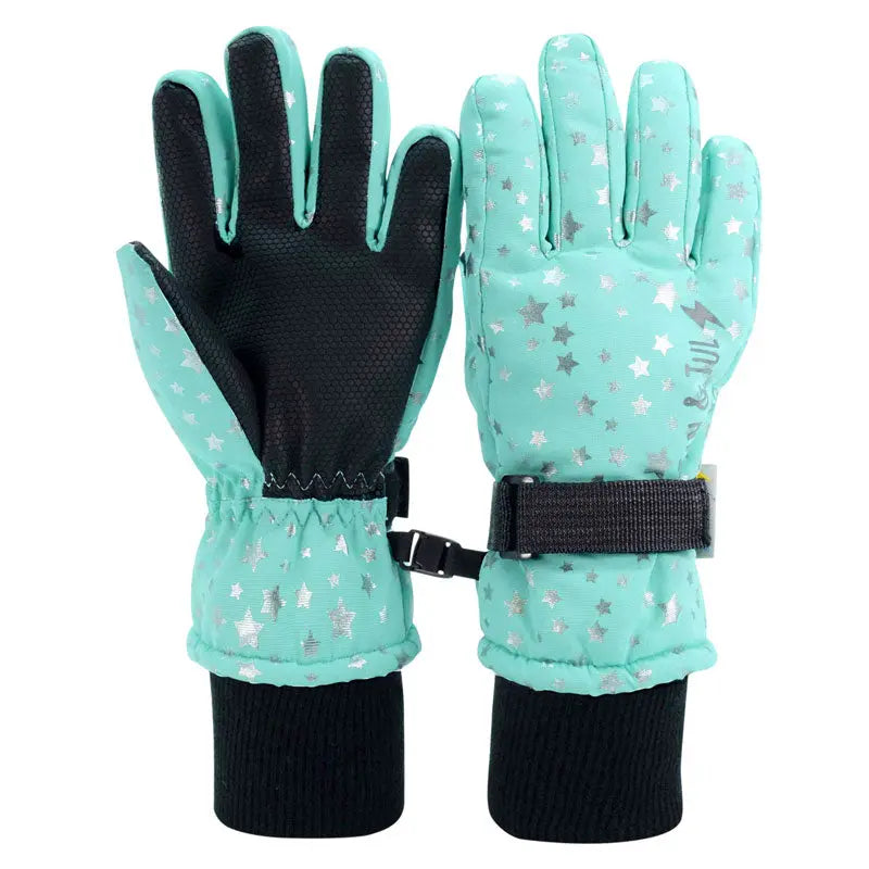 Jan & Jul Waterproof Toasty Dry Snow Gloves Mint Star