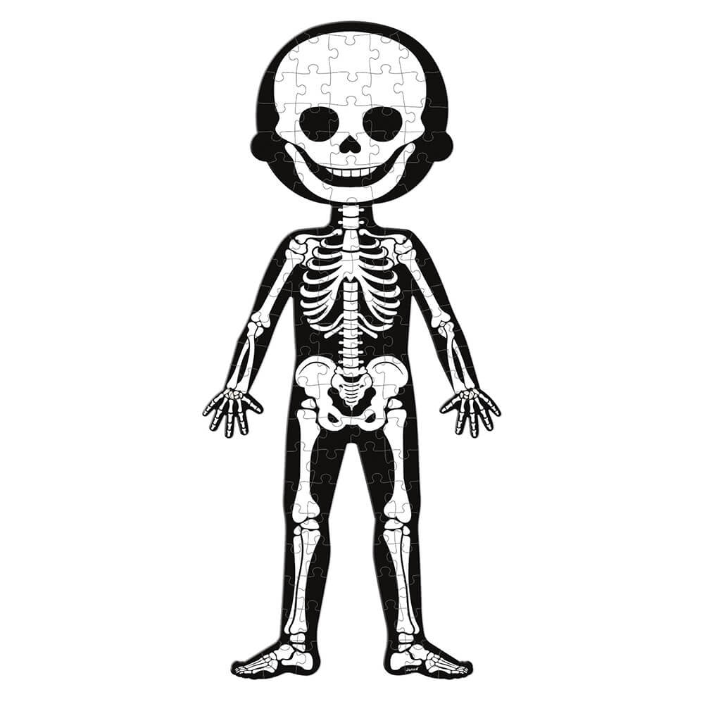 Janod Human Body Skeleton Puzzle for kids, educational toy with a full skeleton design by JANOD