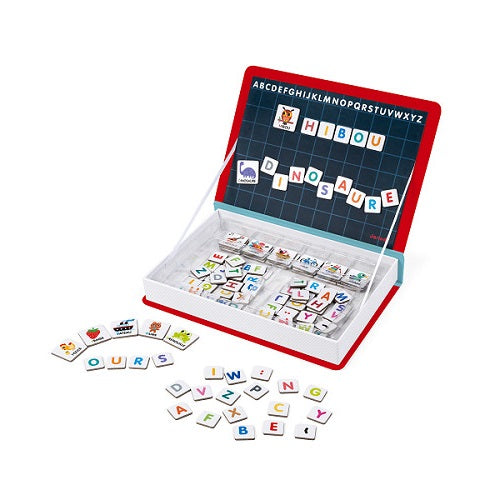 Janod Magnetibook Alphabet Francais educational toy with magnetic letters and a storage box